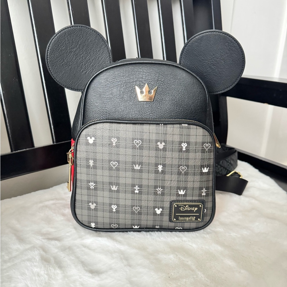 Disney Loungefly Black Mickey Ear Mini Backpack - Queen of Hearts